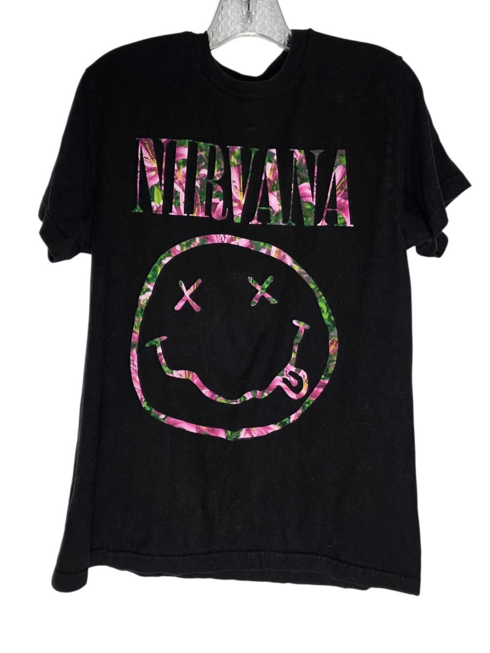 Tultex Nirvana Floral Logo Black Tee